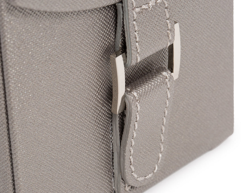 WOLF 1834 - Heritage Fold-Out Jewelry Box - Pewter Saffiano