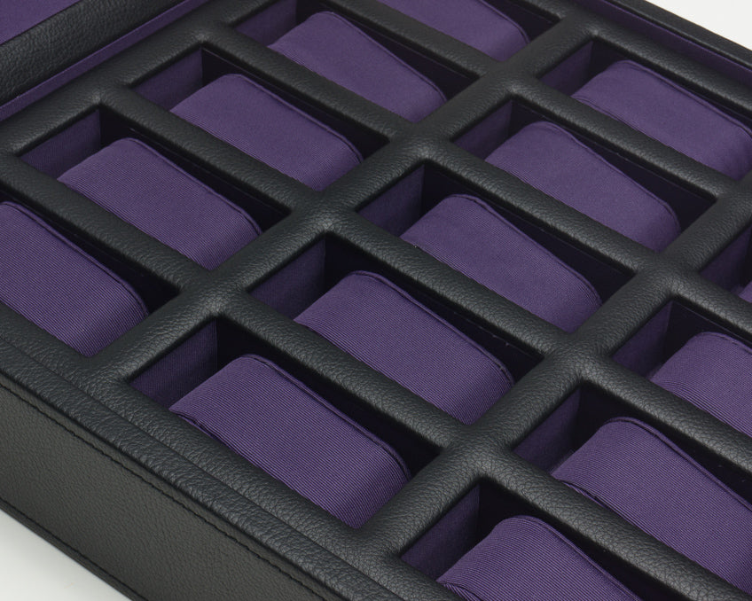 WOLF 1834 - Windsor 15 Piece Watch Box - Black/Purple