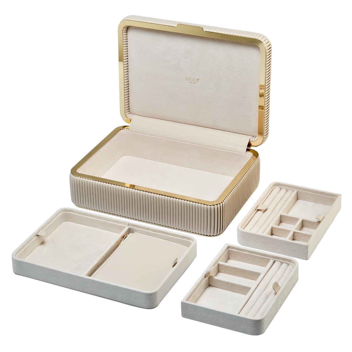 WOLF 1834 - Bella Medium Jewelry Box - Bone