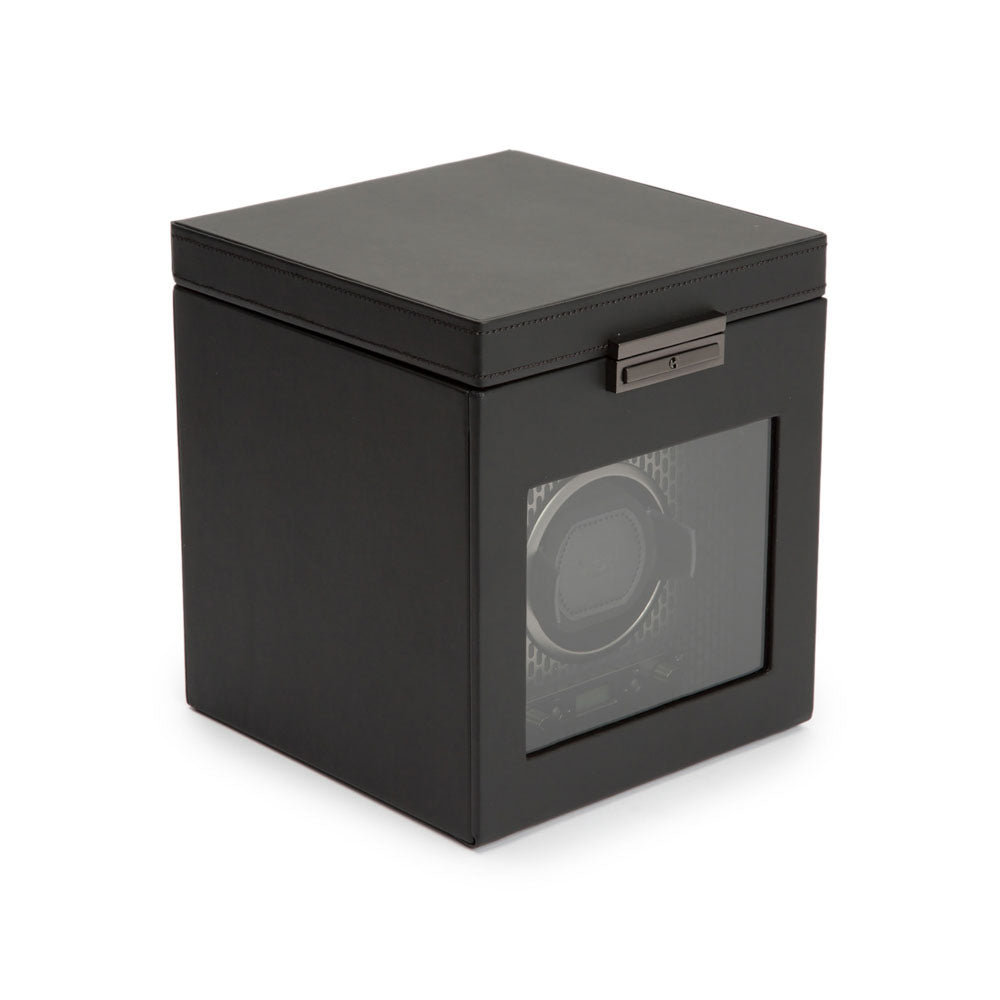 WOLF 1834 - Axis Single Watch Winder With Storage - Powder Coat