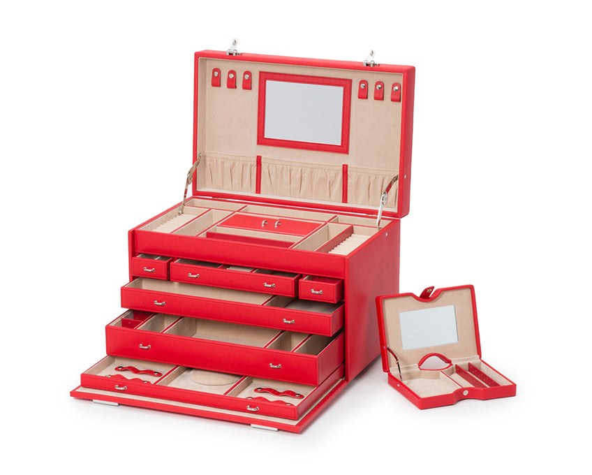 WOLF 1834 - Heritage Jewelry Armoire - Red Saffiano