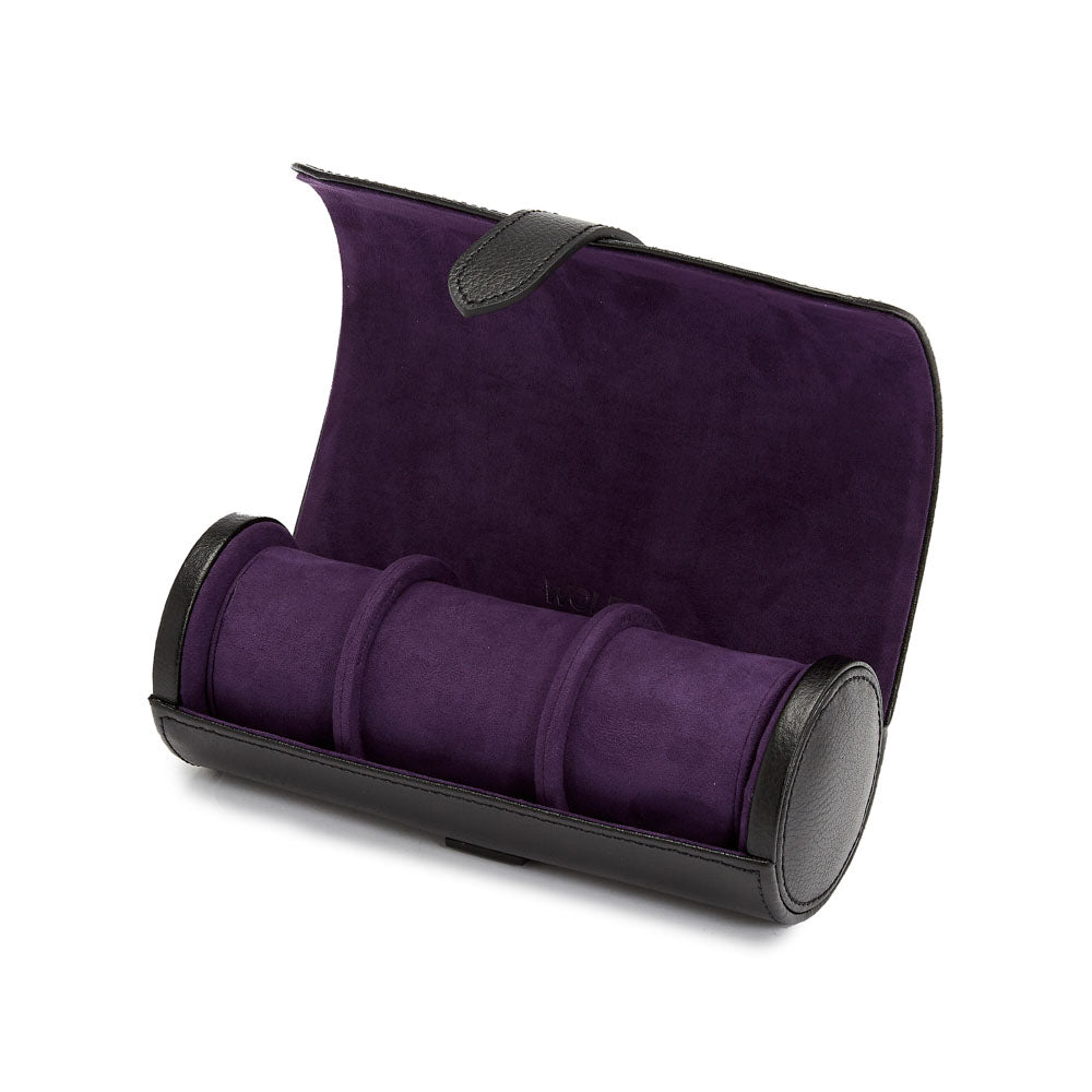 WOLF 1834 - Blake Watch Roll with Capsule - Black/Purple