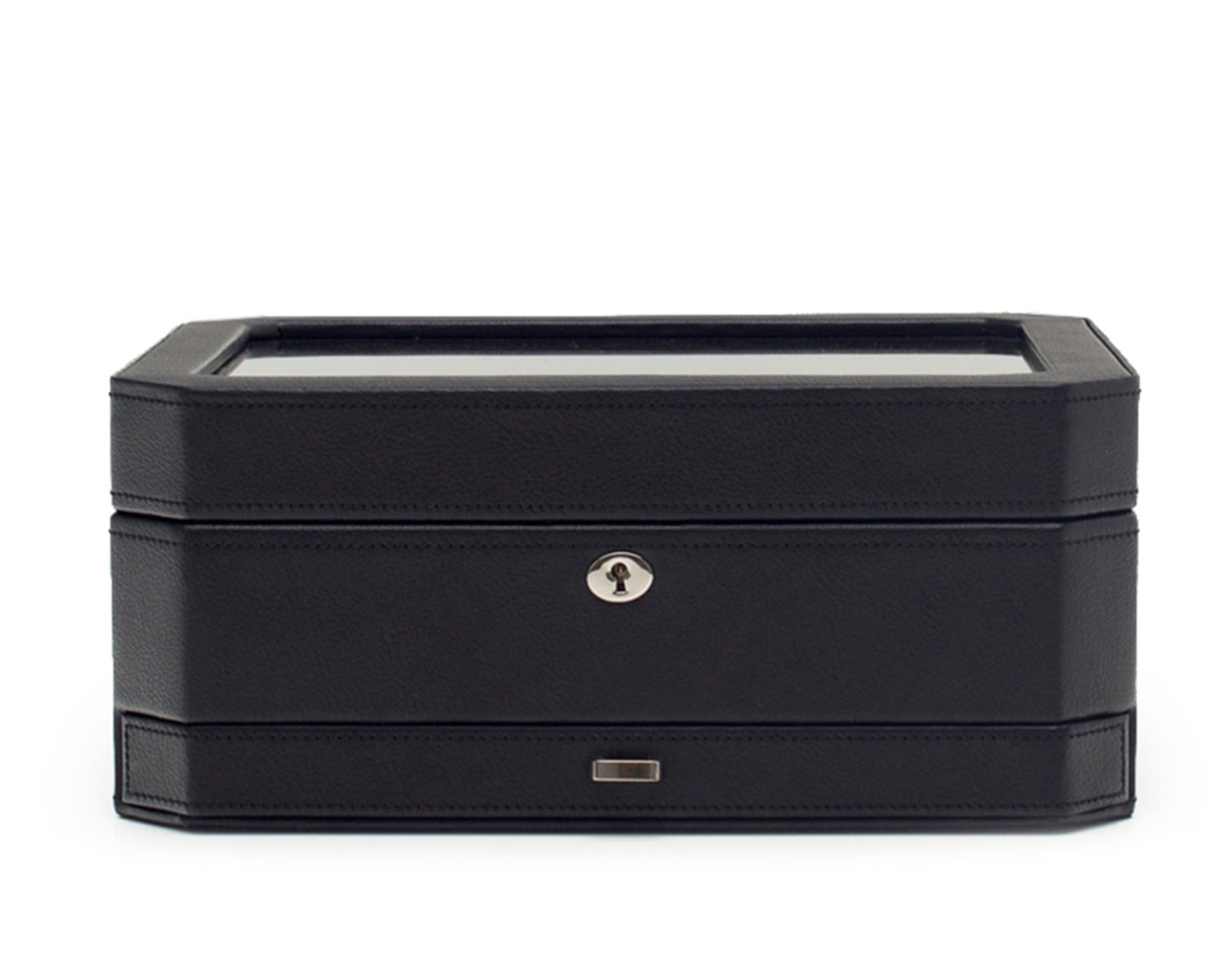 WOLF 1834 - Windsor 10 Piece Watch Box with Drawer - Black/Grey