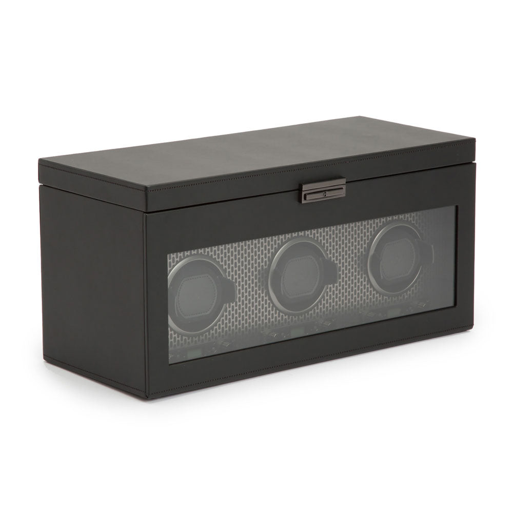 WOLF 1834 - Axis Triple Watch Winder With Storage - Powder Coat