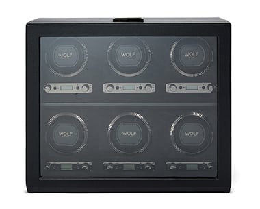 WOLF 1834 - British Racing 6 Piece Watch Winder - Black