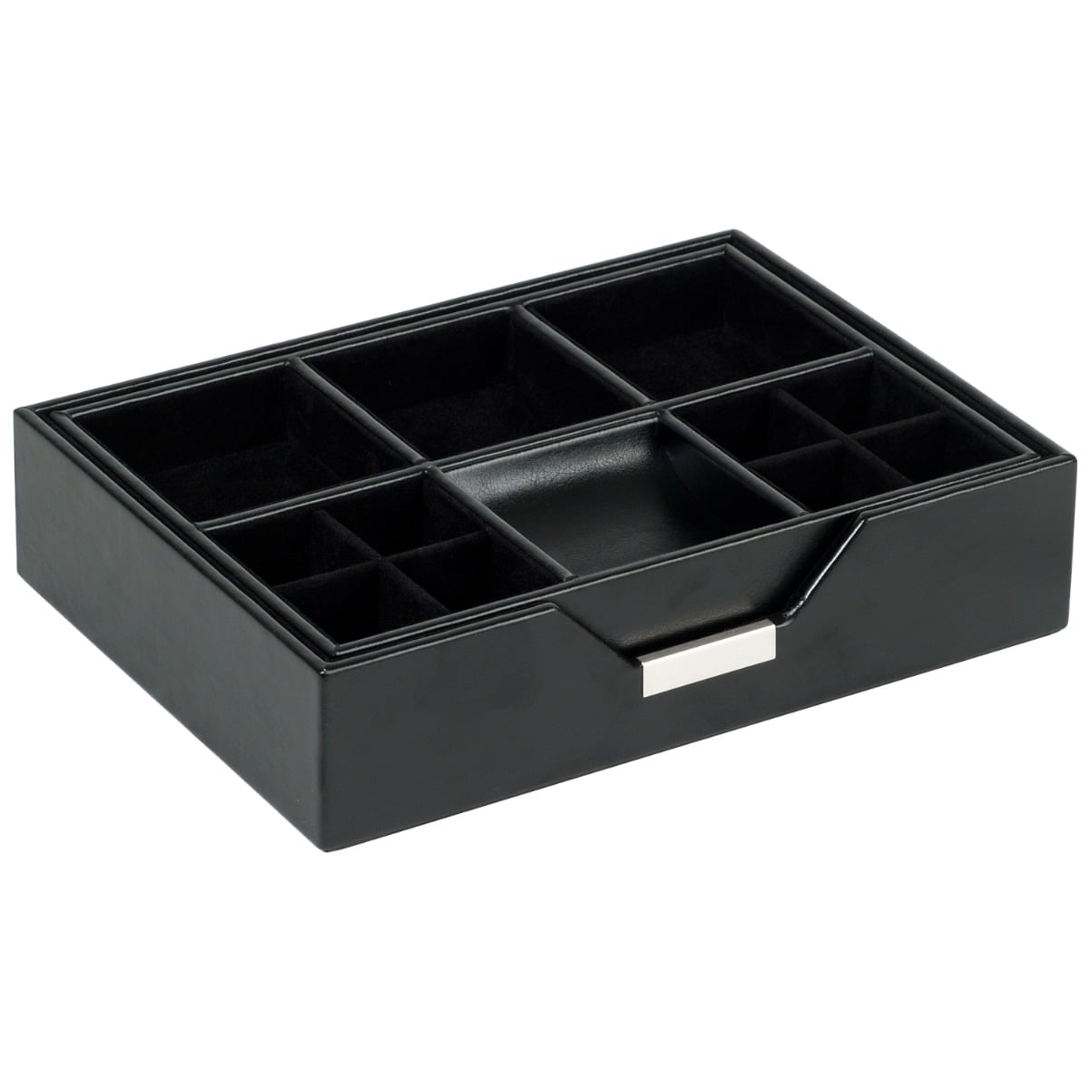 WOLF 1834 - Heritage Set of 2 Valet Trays - Pewter Saffiano