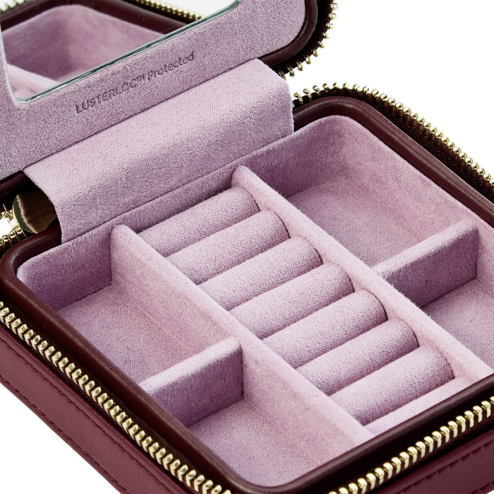 WOLF 1834 - WOLF X LIBERTY Ianthe Small Travel Jewelry Zip Case - Burgundy