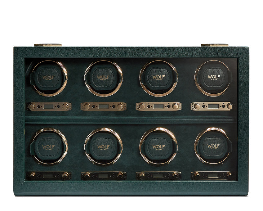WOLF 1834 - British Racing 8 Piece Watch Winder - Green