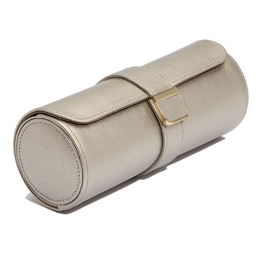 WOLF 1834 - Palermo Double Watch Roll with Jewelry Pouch - Pewter