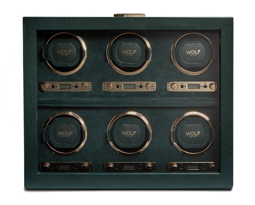 WOLF 1834 - British Racing 6 Piece Watch Winder - Green