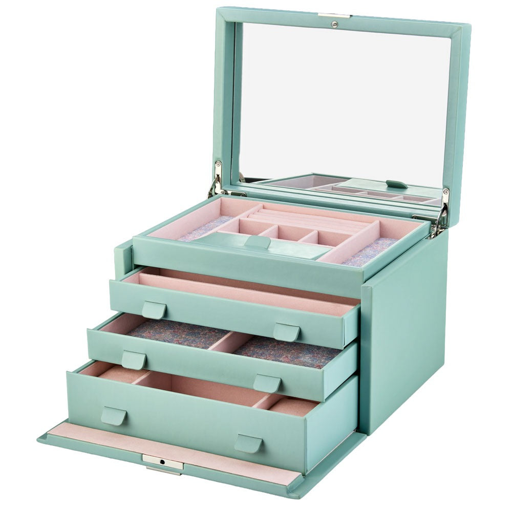 WOLF 1834 - WOLF x LIBERTY Julia Interior Print Large Jewelry Box - Sage Green