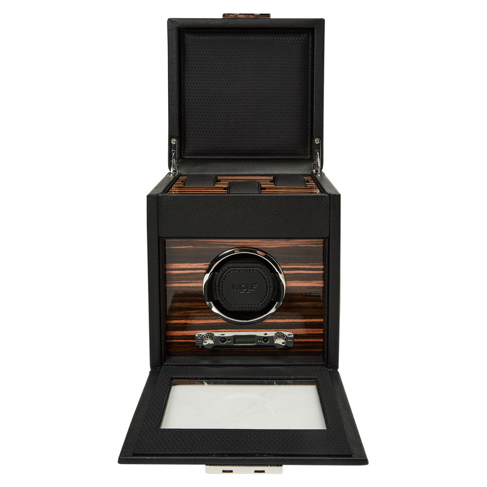 WOLF 1834 - Roadster Single Watch Winder with Storage - Black