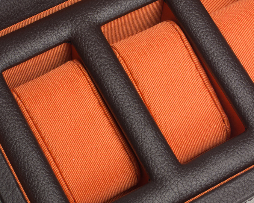 WOLF 1834 - Windsor 5 Piece Watch Box - Brown/Orange