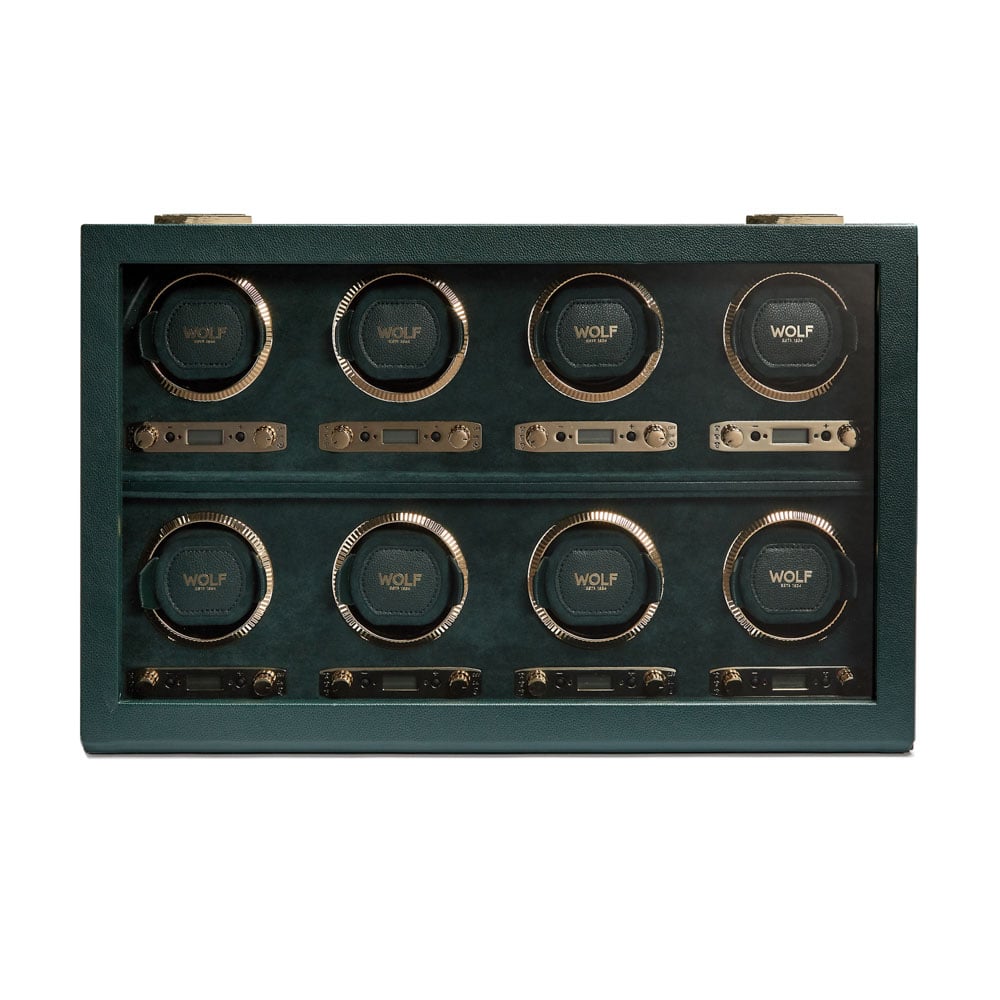 WOLF 1834 - British Racing 8 Piece Watch Winder - Green