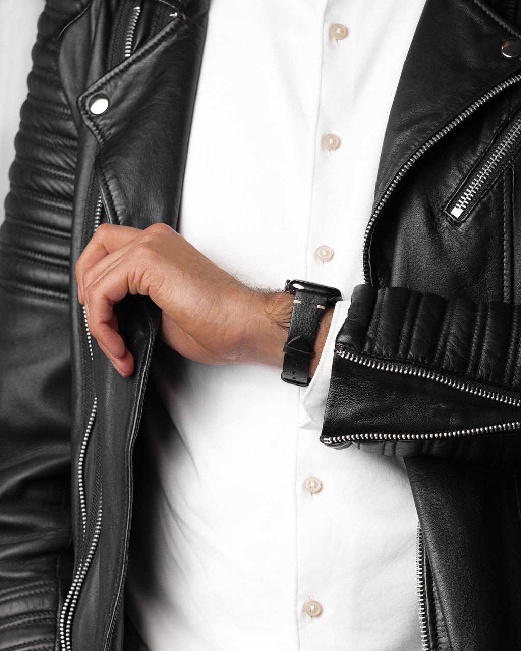 Hirsch - Bagnore Vintage style Calfskin Watchband 055 02 - Black
