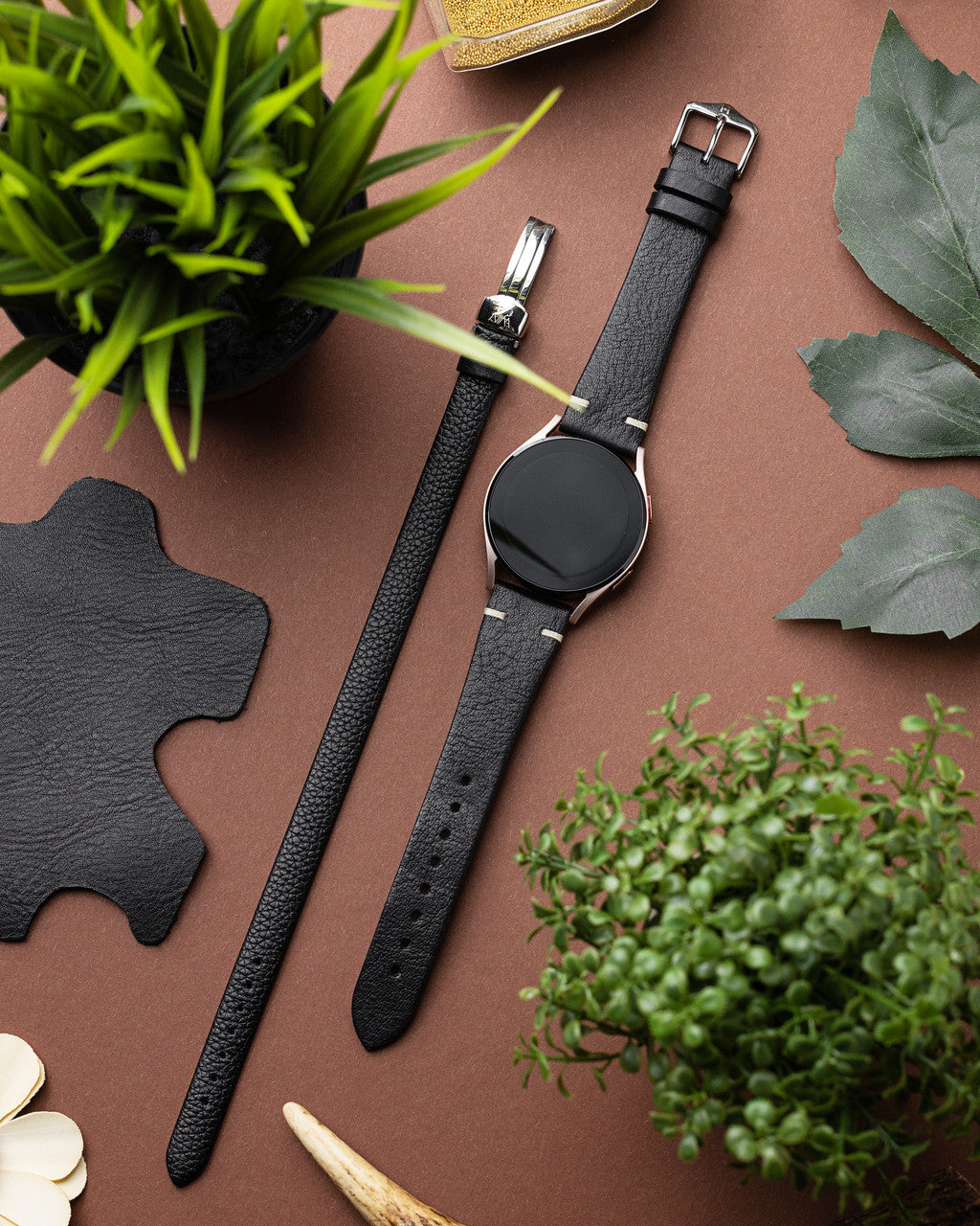 Hirsch - Bagnore Vintage style Calfskin Watchband 055 02 - Black