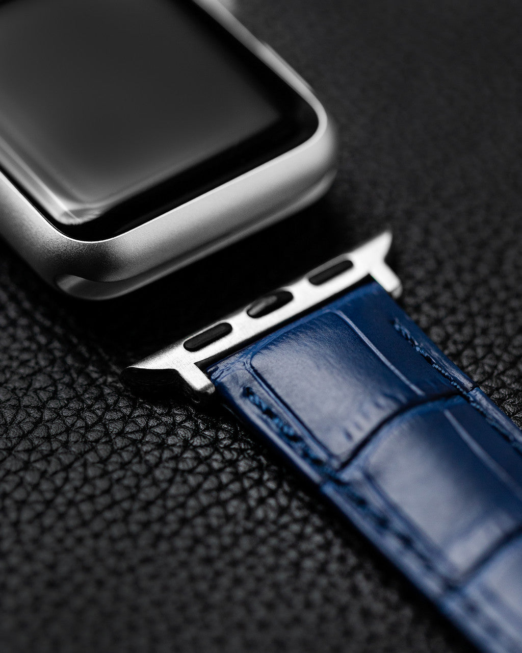 Hirsch GRAND DUKE Alligator Embossed, Water Resistant Calfskin Watchband - Blue - view 3
