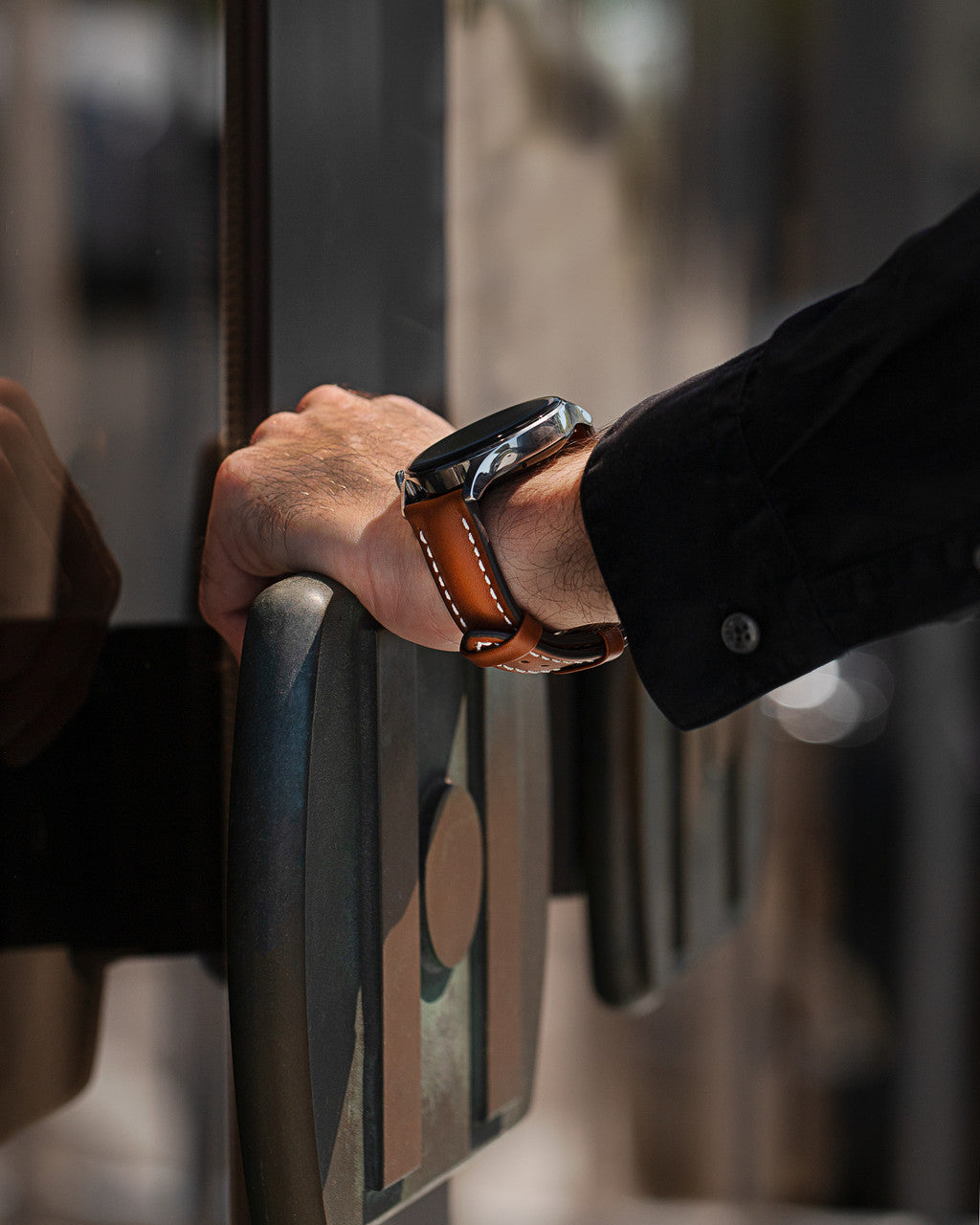 HIRSCH HEAVY CALF Water & Scratch Resistant Calfskin Watch Band, 22mm only 024 75 - Gold Brown