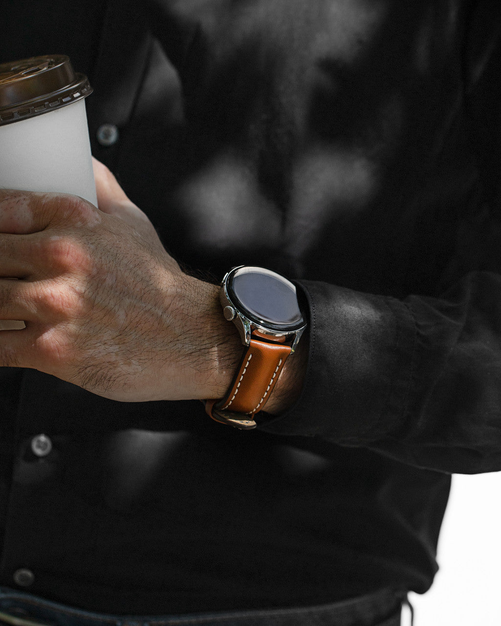 HIRSCH HEAVY CALF Water & Scratch Resistant Calfskin Watch Band, 22mm only 024 75 - Gold Brown