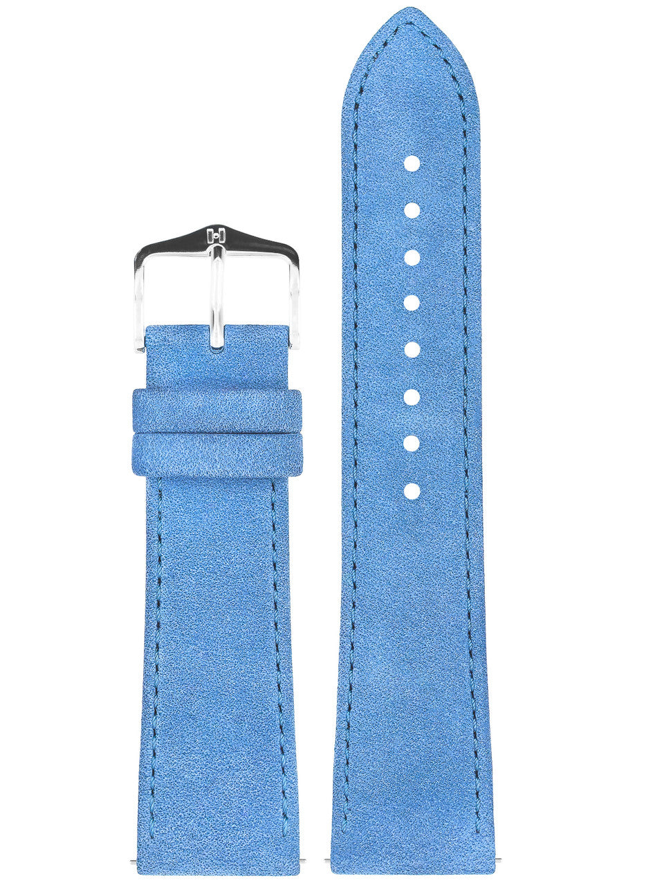 Hirsch - OSIRIS Calfskin Watch Bracelet with Nubuck Texture 034 33 - Blue