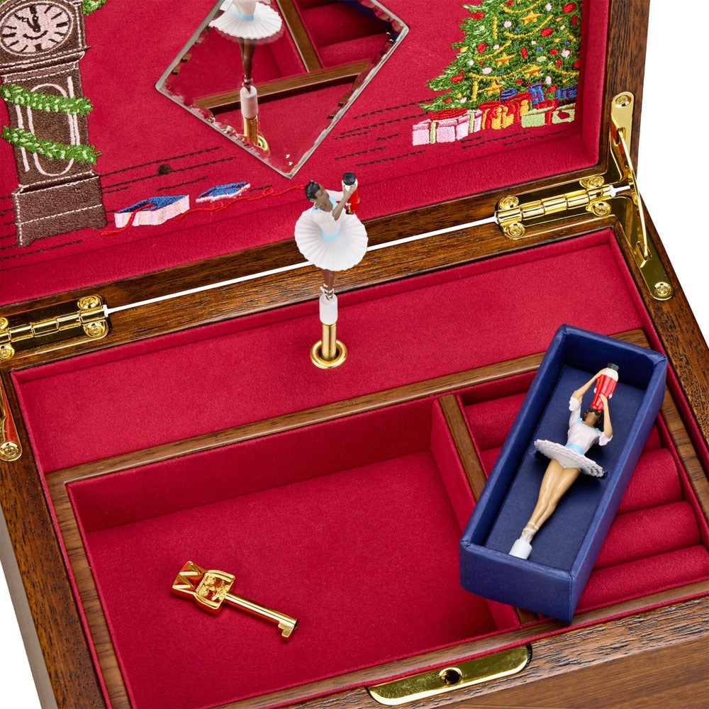 WOLF 1834 Ballet Musical Jewellery Box - Nutcracker Walnut Wood - view 5