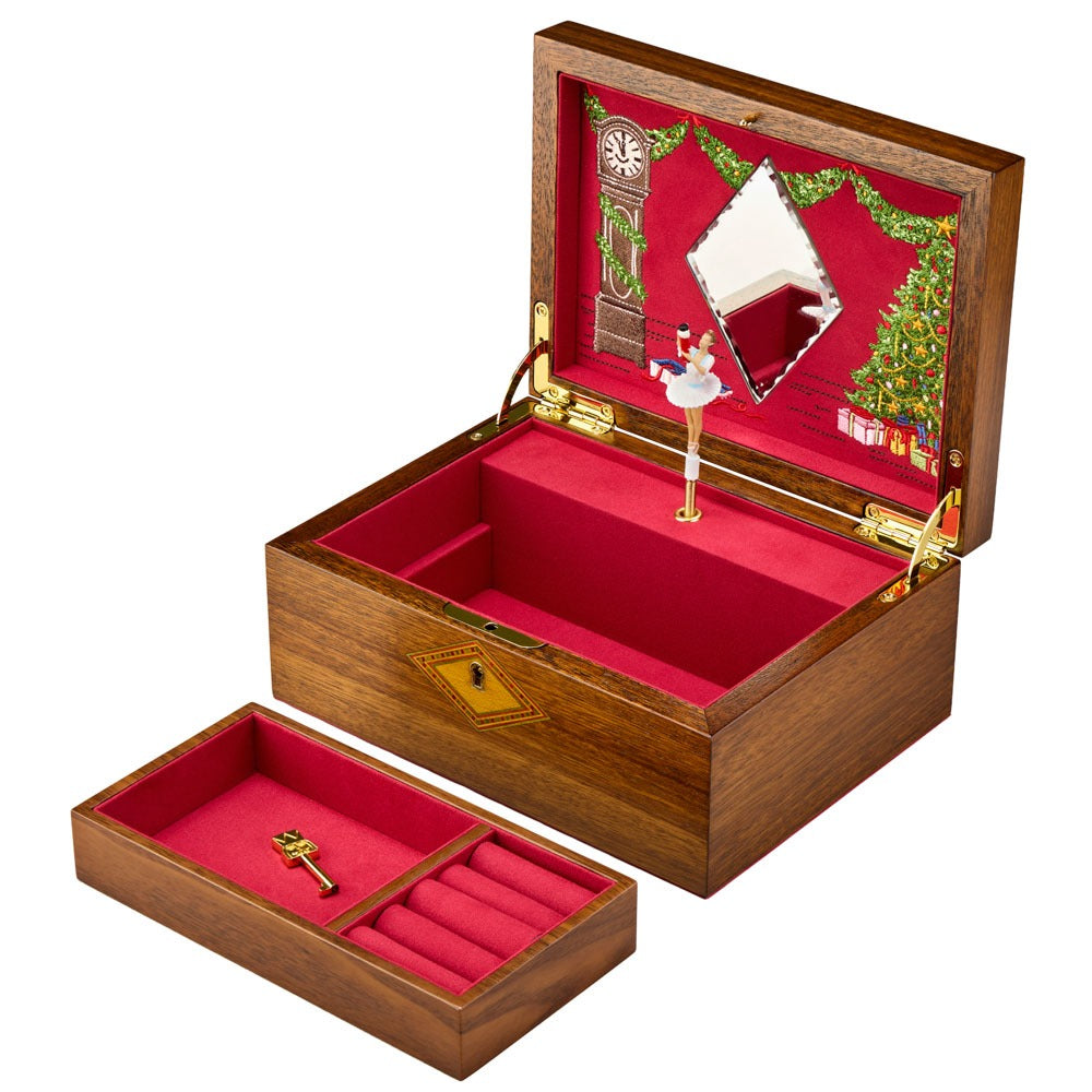 WOLF 1834 Ballet Musical Jewellery Box - Nutcracker Walnut Wood - view 3