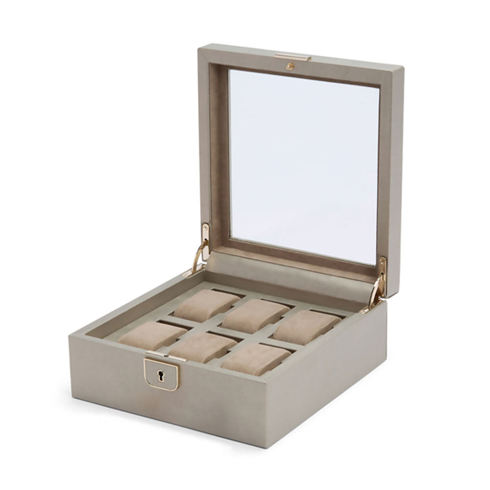 WOLF 1834 Palermo 6 Piece Watch Box - Pewter - view 2