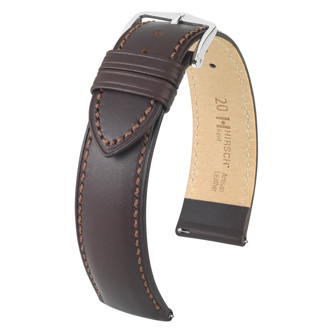 Brown HIRSCH KENT Artisan Leather Watch Strap 010 02