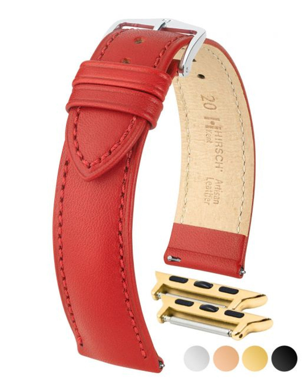 HIRSCH KENT Artisan Leather Watch Strap 010 02 - Red