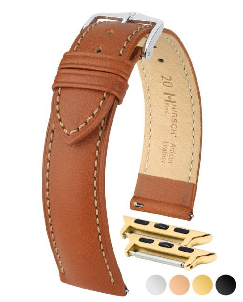 HIRSCH KENT Artisan Leather Watch Strap 010 02 - Gold Brown