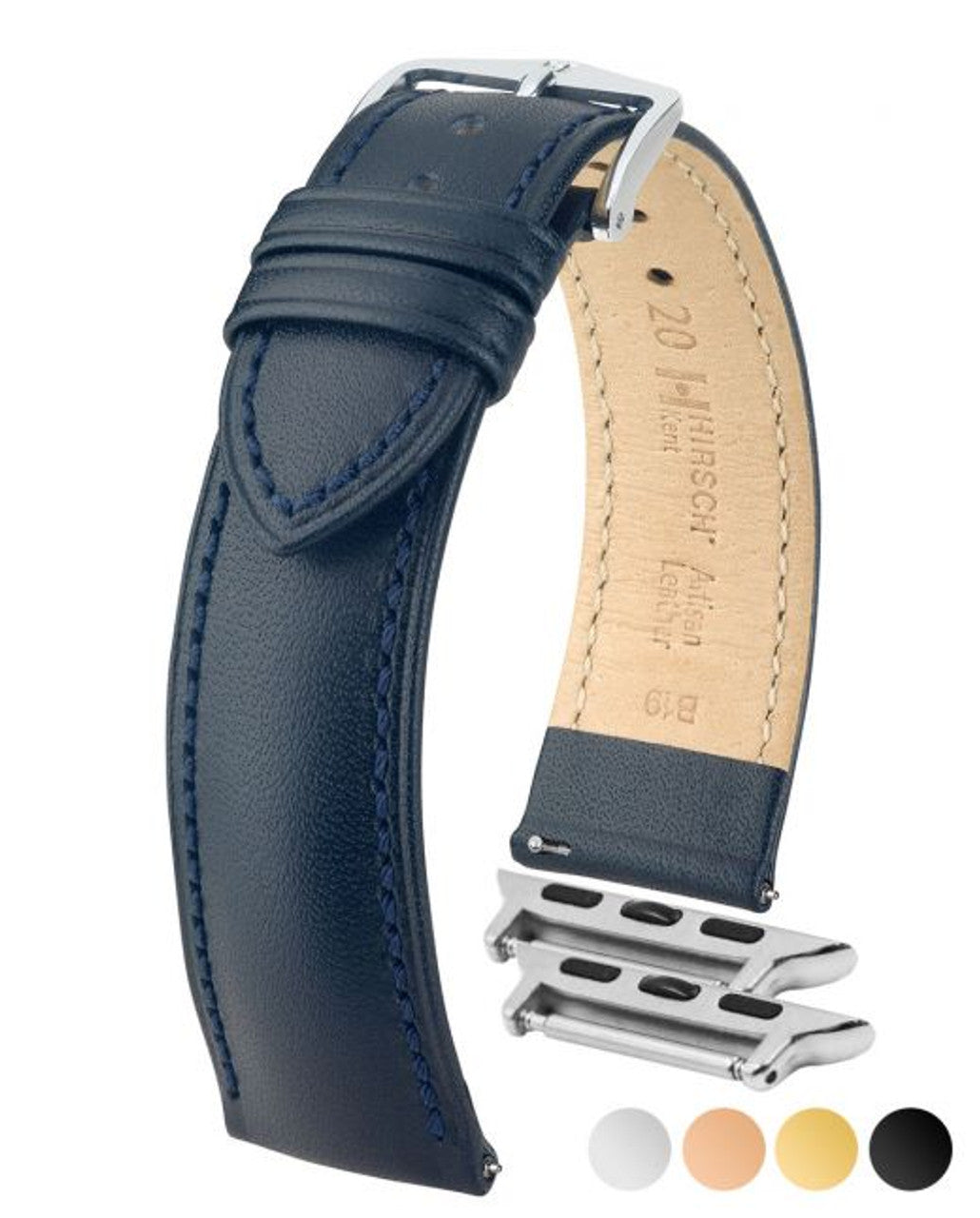 HIRSCH KENT Artisan Leather Watch Strap 010 02 - Blue