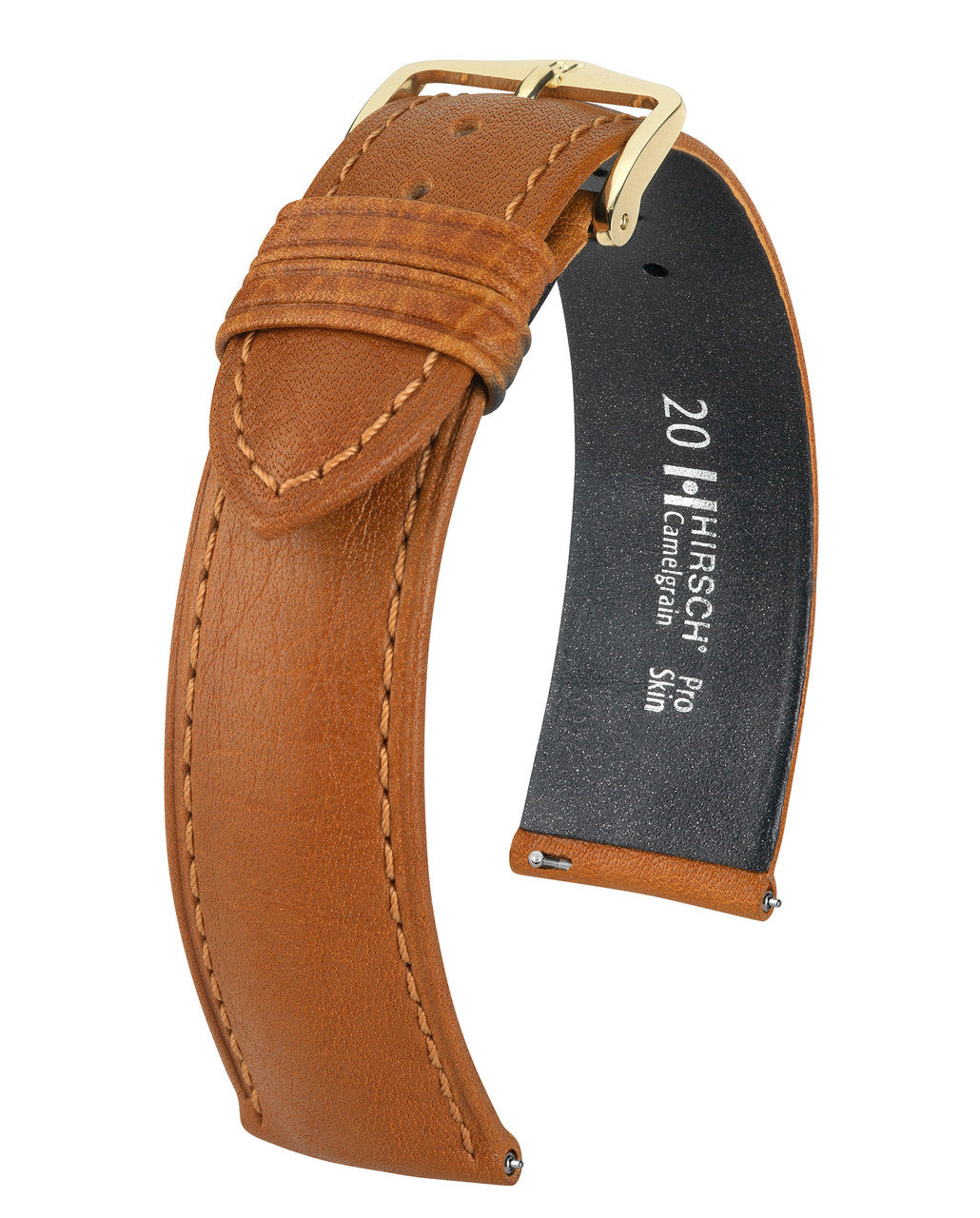 HIRSCH CAMELGRAIN Pro Skin Watch Strap 010 09 - Honey