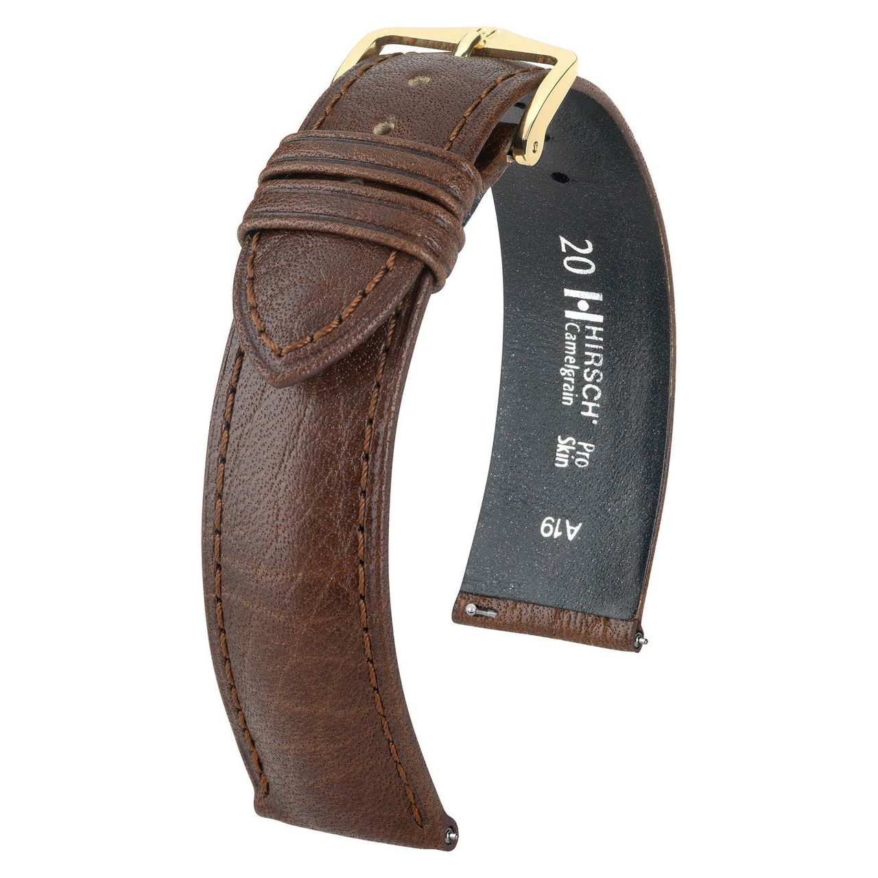 Brown HIRSCH CAMELGRAIN Pro Skin Watch Strap 010 09