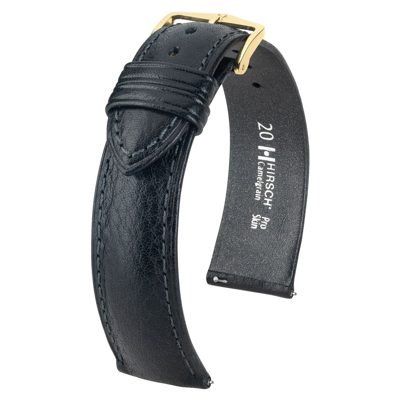 Black HIRSCH CAMELGRAIN Pro Skin Watch Strap 010 09