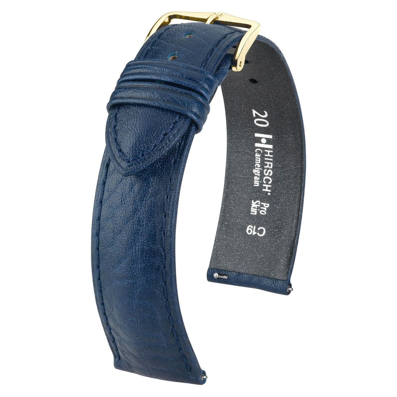 Blue HIRSCH CAMELGRAIN Pro Skin Watch Strap 010 09