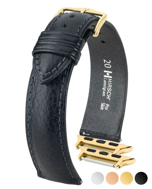 Hirsch CAMELGRAIN Pro Skin Watch Strap - Black - view 2