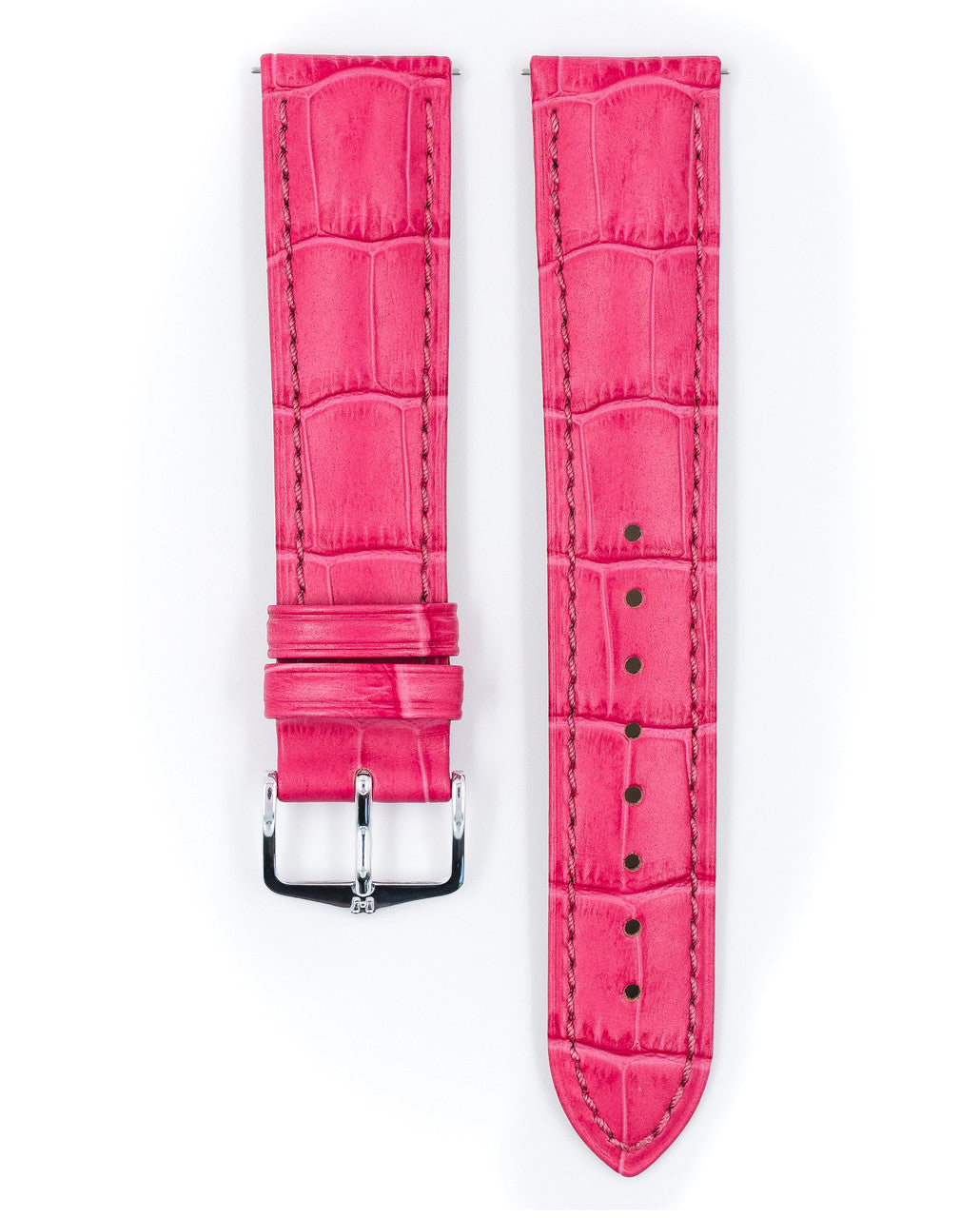 HIRSCH DUKE Alligator Embossed Calfskin Watch Strap 010 28 - Pink