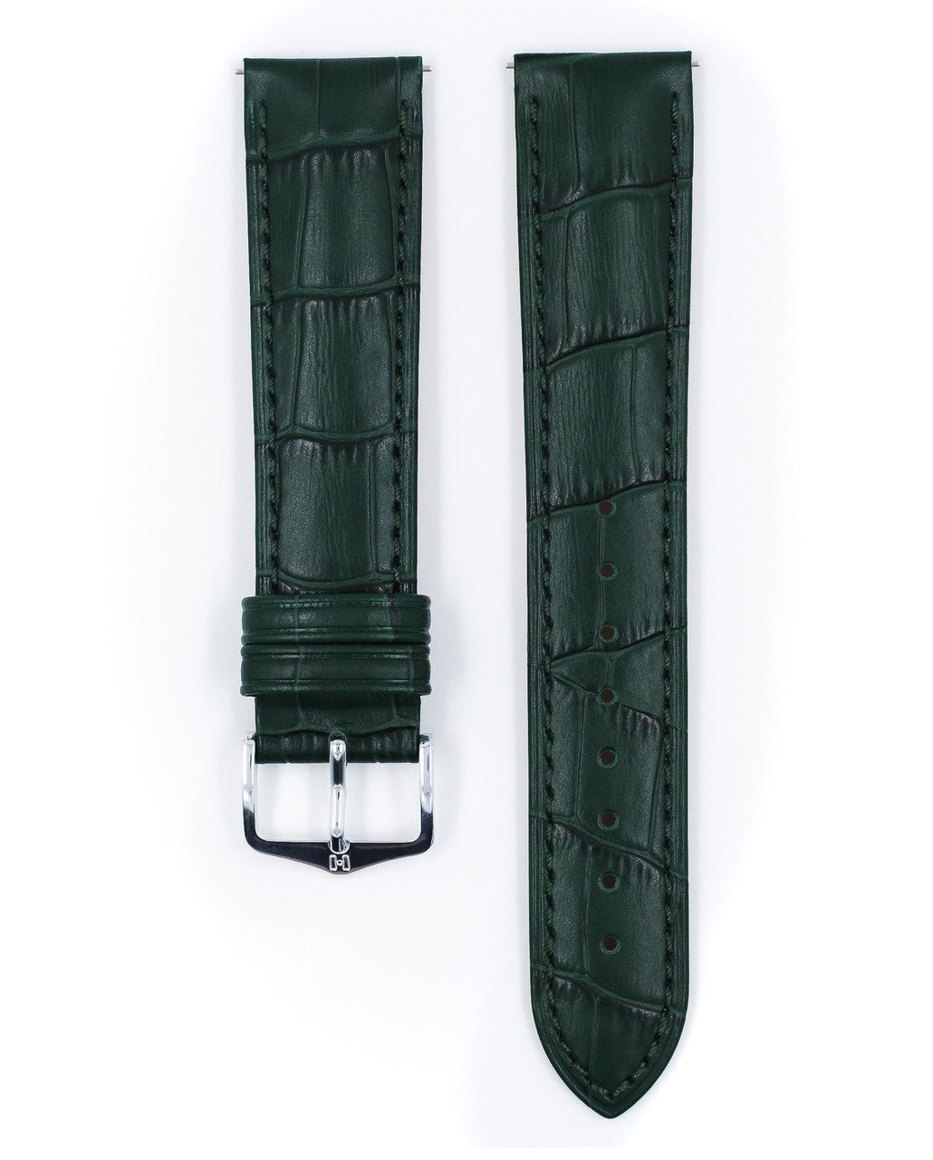 HIRSCH DUKE Alligator Embossed Calfskin Watch Strap 010 28 - Green