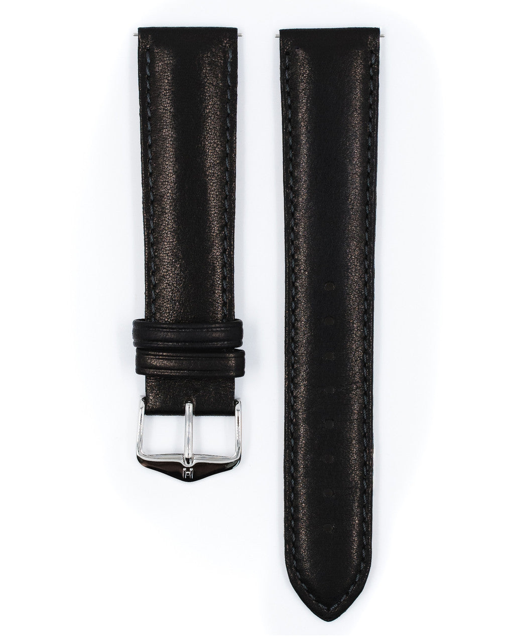 HIRSCH MERINO French Nappa Sheepskin Watch Strap 012 06 - Black