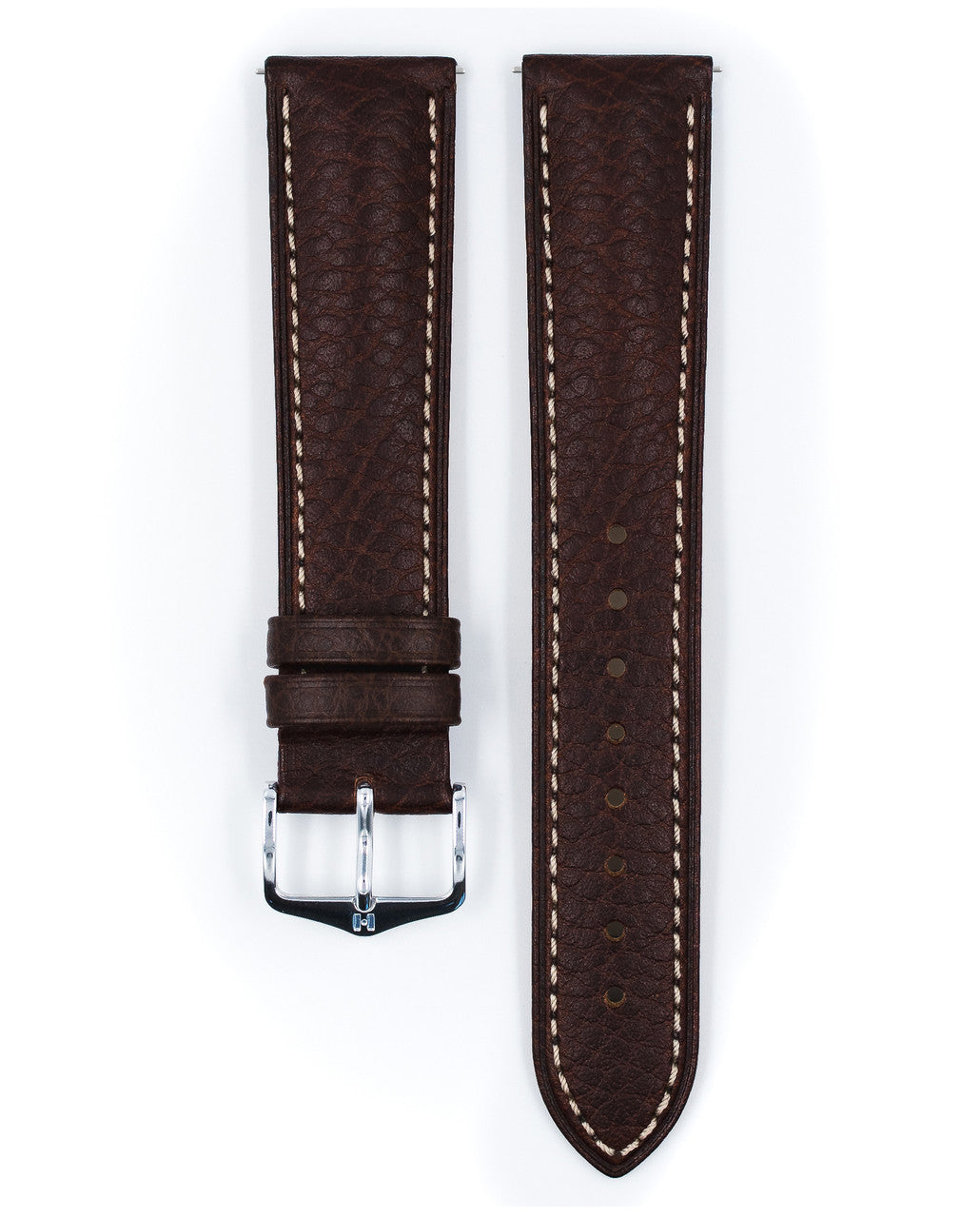 HIRSCH BOSTON Buffalo Calfskin Watch Strap 013 02 - Brown