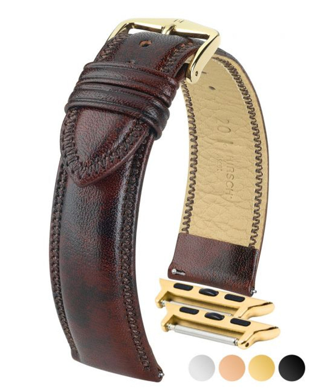 HIRSCH ASCOT English Calfskin Watch Strap 015 75 - Brown