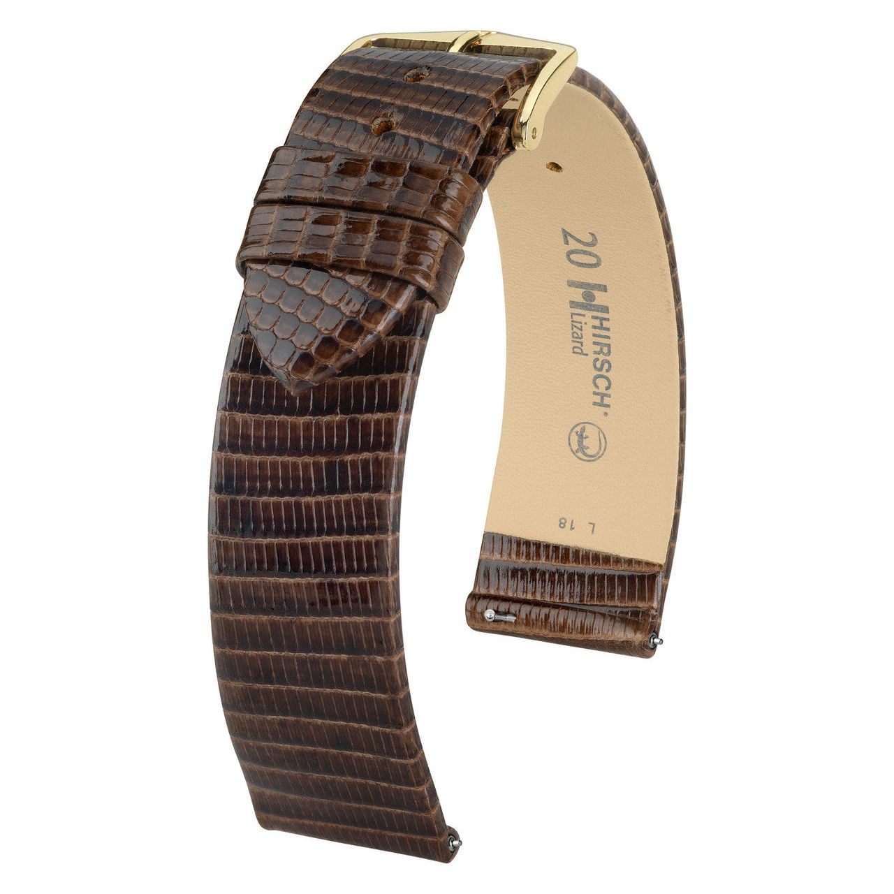 Brown HIRSCH LONDON Genuine Louisiana Matte Alligator Watch Bracelet 042 07