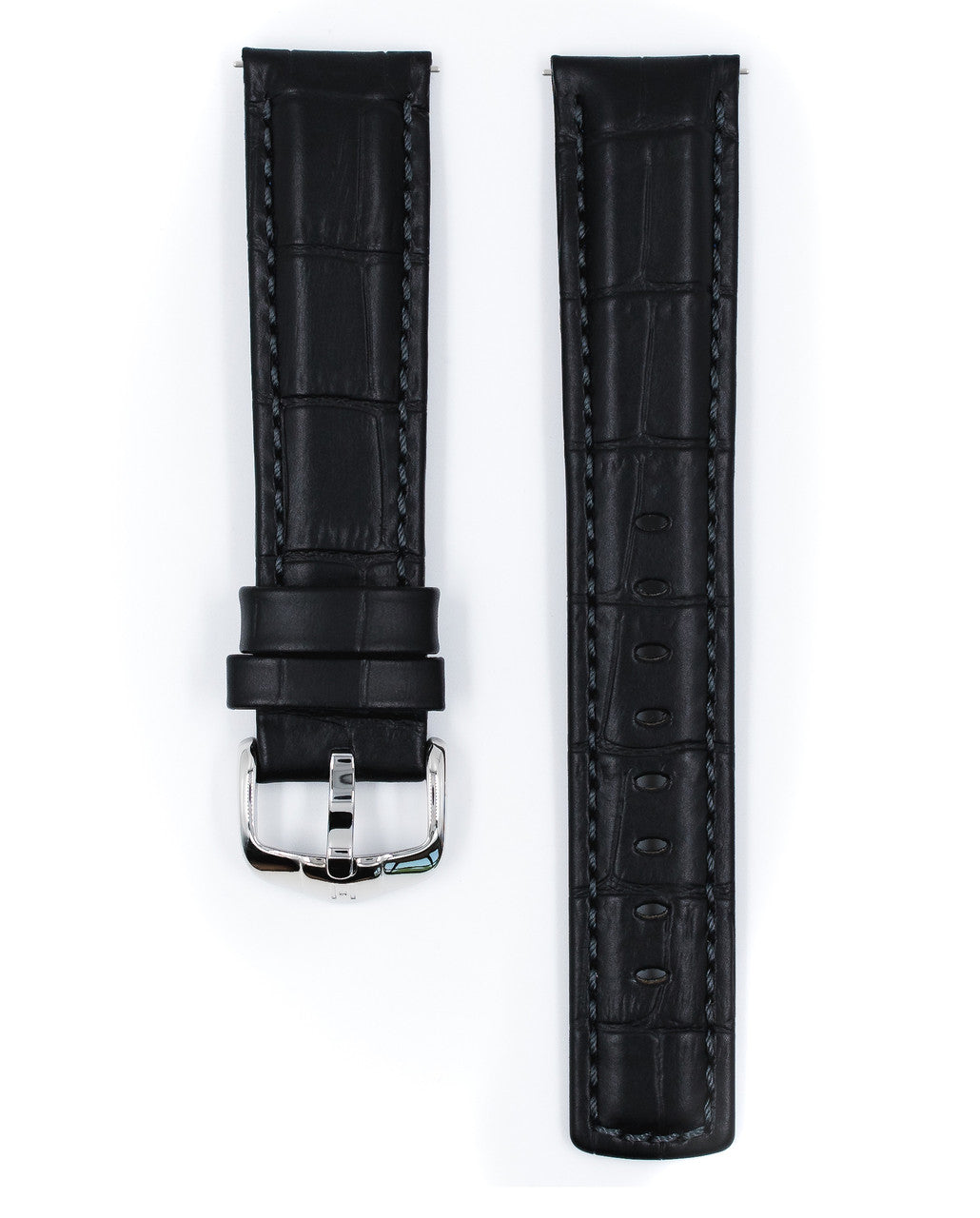 Hirsch GRAND DUKE Alligator Embossed, Water Resistant Calfskin Watchband - Black - view 2