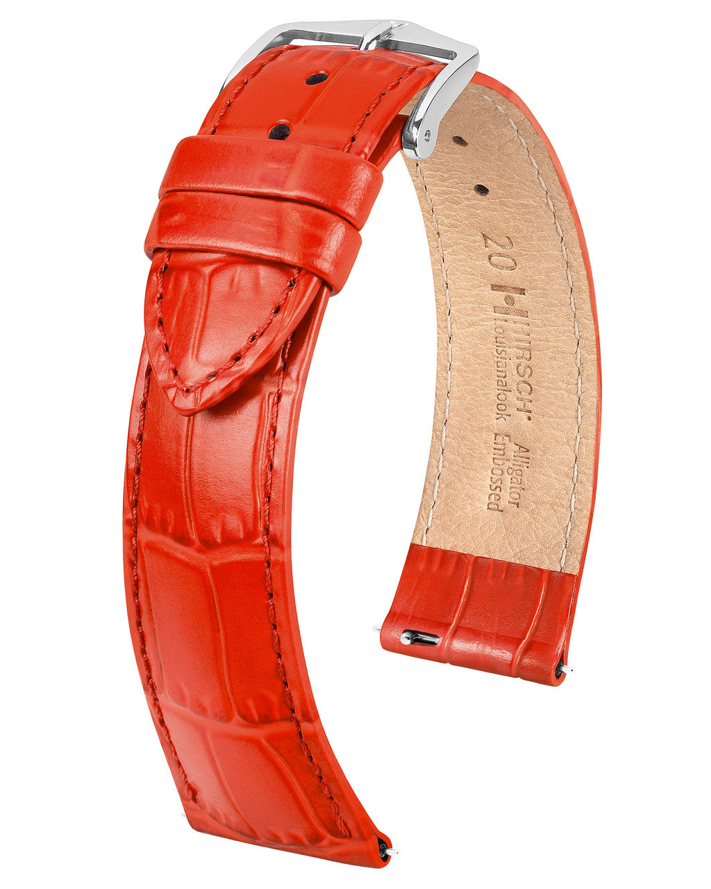 Hirsch - LOUISIANA VEGAN Performance Alligator Watch Band 0342 - Red