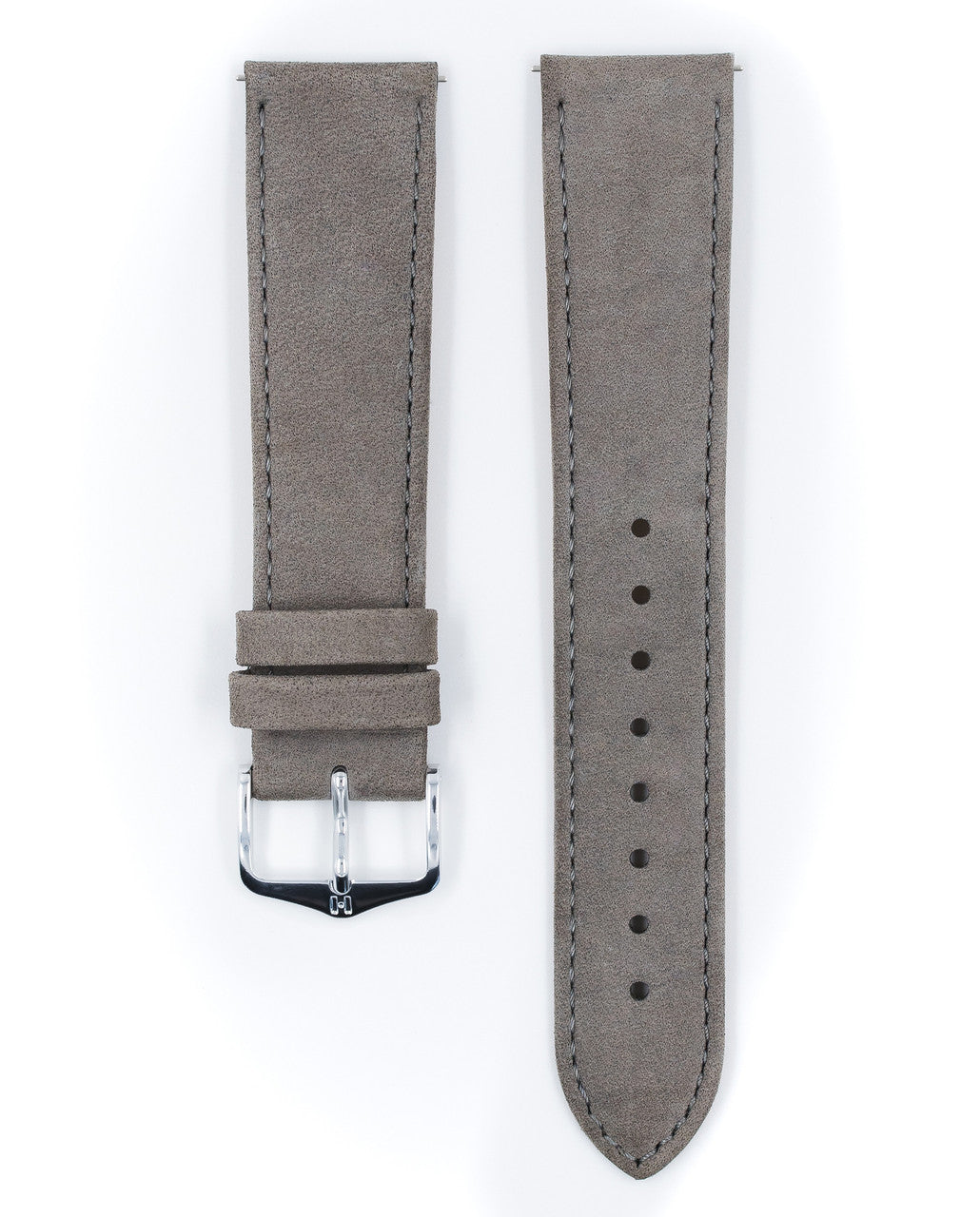 HIRSCH OSIRIS Calfskin Watch Bracelet with Nubuck Texture 034 33 - Grey