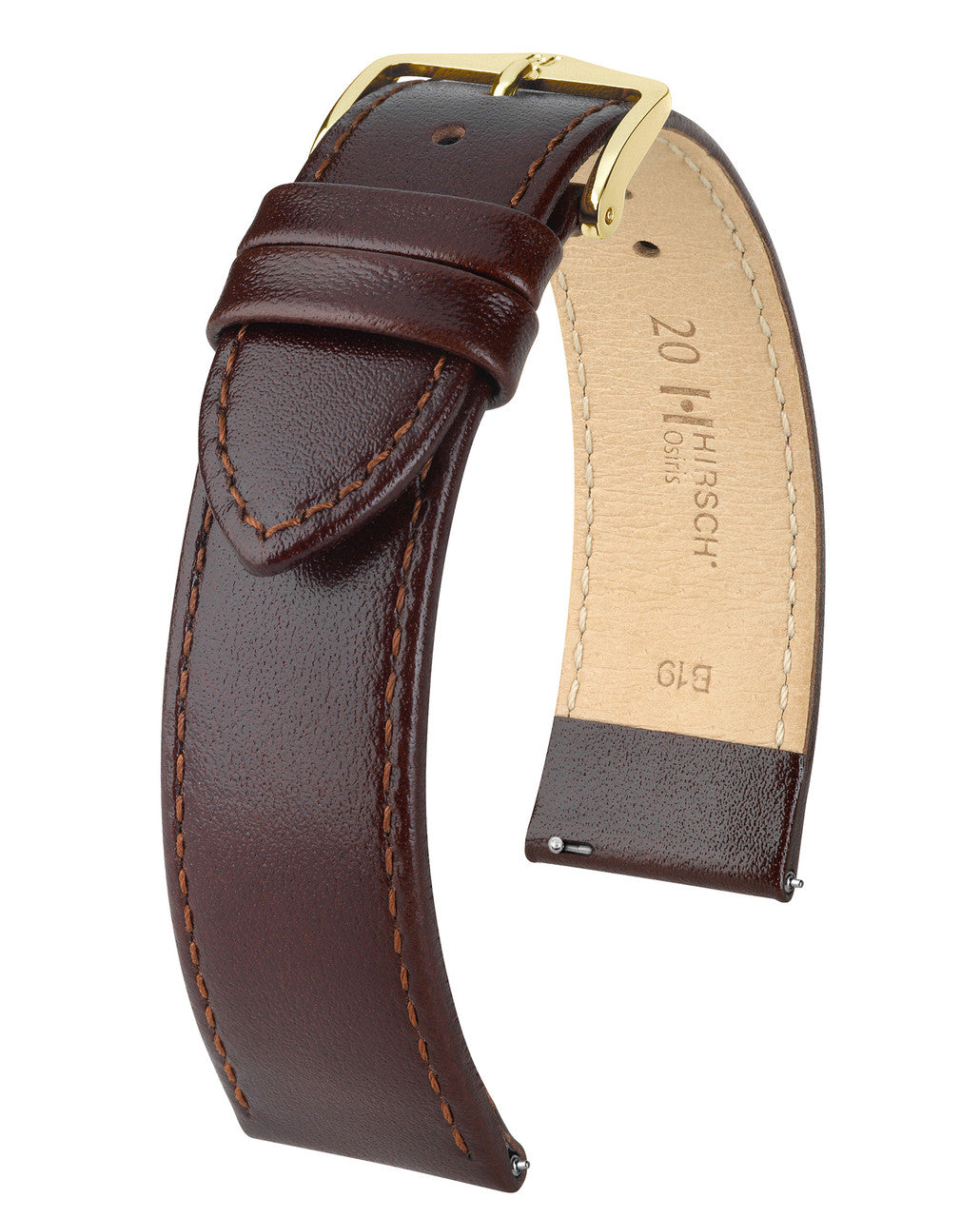 Hirsch OSIRIS Box Leather Watch Bracelet - Brown