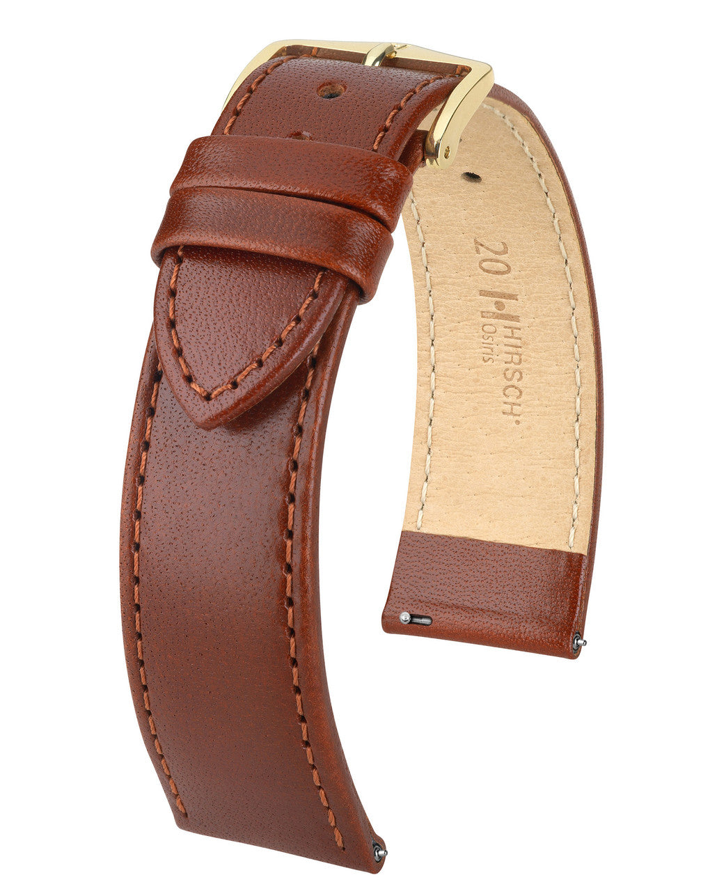 HIRSCH OSIRIS Box Leather Watch Bracelet 034 75 - Light Brown