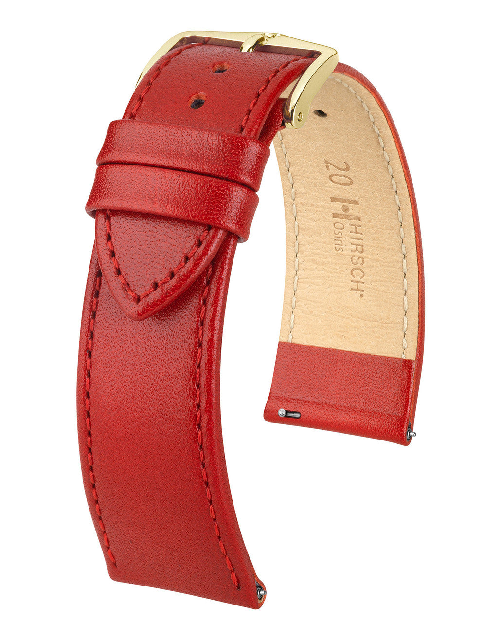 Hirsch OSIRIS Box Leather Watch Bracelet - Red