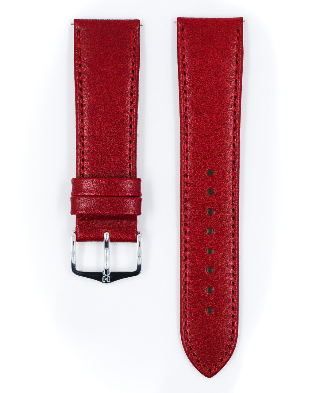 Hirsch OSIRIS Box Leather Watch Bracelet - Red - view 2