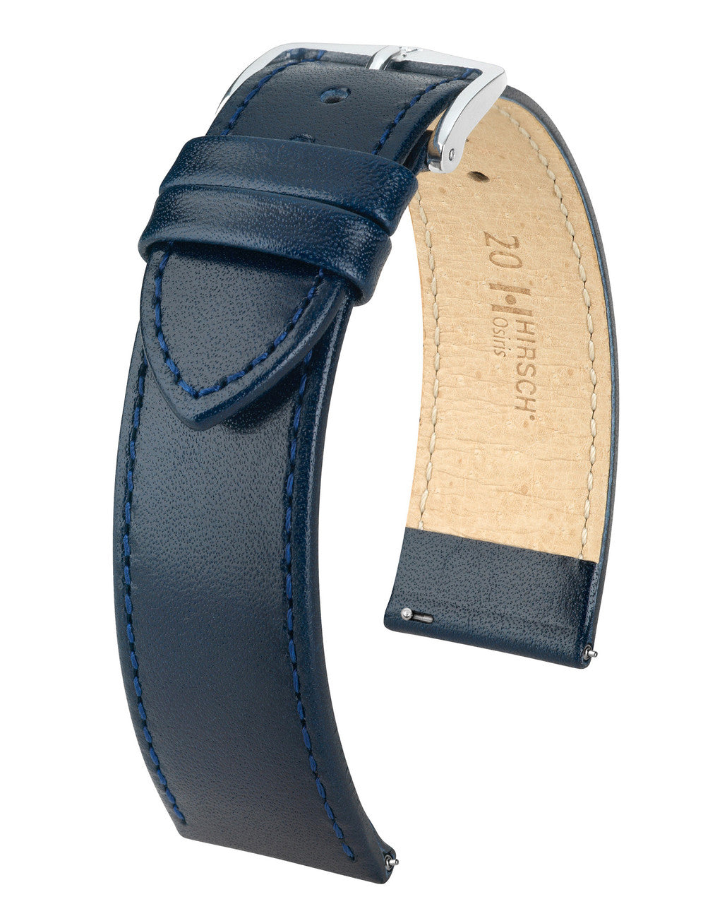 Hirsch OSIRIS Box Leather Watch Bracelet - Blue
